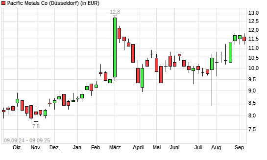 Pacific Metals Co-Aktie mit neuem 6-Monats-Hoch