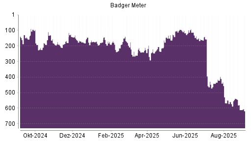 BOTSI®-Advisor Abstufung Badger Meter von Rang 611 auf Rang 618