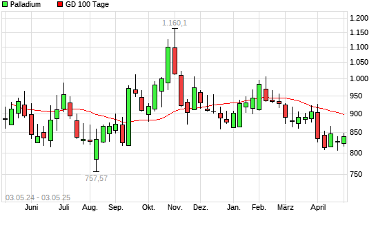 Palladium über 100-Tage-Linie
