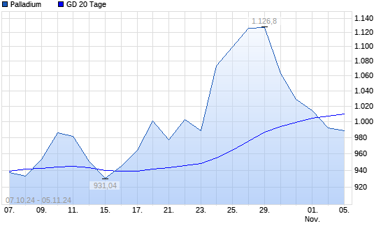 Palladium unter 20-Tage-Linie
