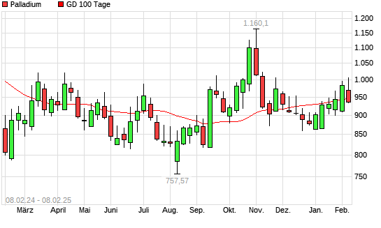 Palladium unter 100-Tage-Linie